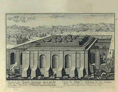 An imaginary view of the Temple, on a huge base in the foreground. 1721