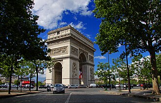 View of the Arc de Triomphe from the Avenue d'Iéna, 2012