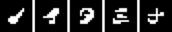 Stylized pixelated "ノイタミナ", each kana is inside a black square