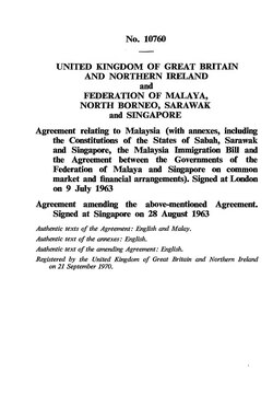 A copy of the Malaysia Agreement document