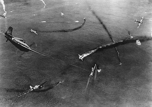 The aerial warfare of WWII inspired the space fights.