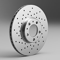 Ventilated Staright Drilled Brake Rotor CAD Model
