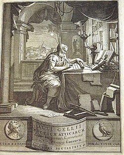 Frontispiece to a 1706 Latin edition of the Attic Nights [fr] by Jakob Gronovius