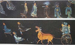 Women and men wearing shenyi, Jingmen Tomb of the State of Chu (1030–223 BC)