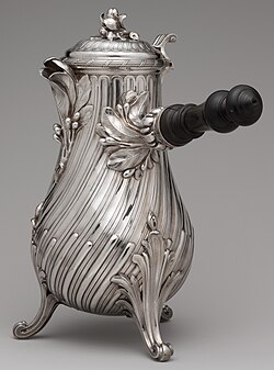 French Rococo coffeepot; 1757; height: 29.5 cm; Metropolitan Museum of Art