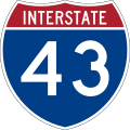 Interstate 43 marker