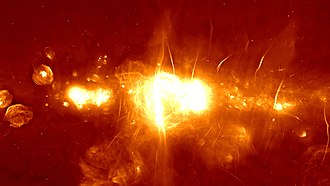 The center of the Milky Way, as imaged by 64 radio telescopes of the South African MeerKAT array