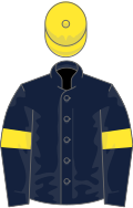 Dark blue, yellow armlets and cap
