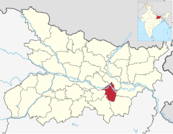 Location of Munger district in Bihar