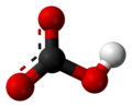 Ball and stick. model of a bicarbonate anion