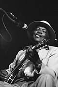 Black man singing