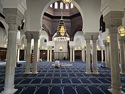 Moorish Revival prayer hall of the Grand Mosque of Paris in France