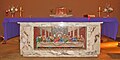 Last Supper mosaic on the altar of the Catholic Church, Yarram.