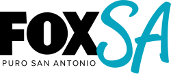 The Fox network logo next to a larger teal green script "SA". The words "PURO SAN ANTONIO" in a small sans serif are beneath the Fox logo.