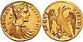 Imperial eagle on a coin of Frederick II (r. 1197–1250)