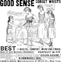 Corset advertisement using multiple grotesque typefaces, United States, 1886