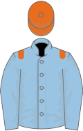 Light blue, orange epaulets and cap