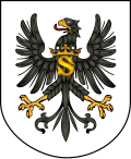 Coat of arms of Duchy of Prussia (1525 –1633) with the letter "S" from Sigismund I the Old