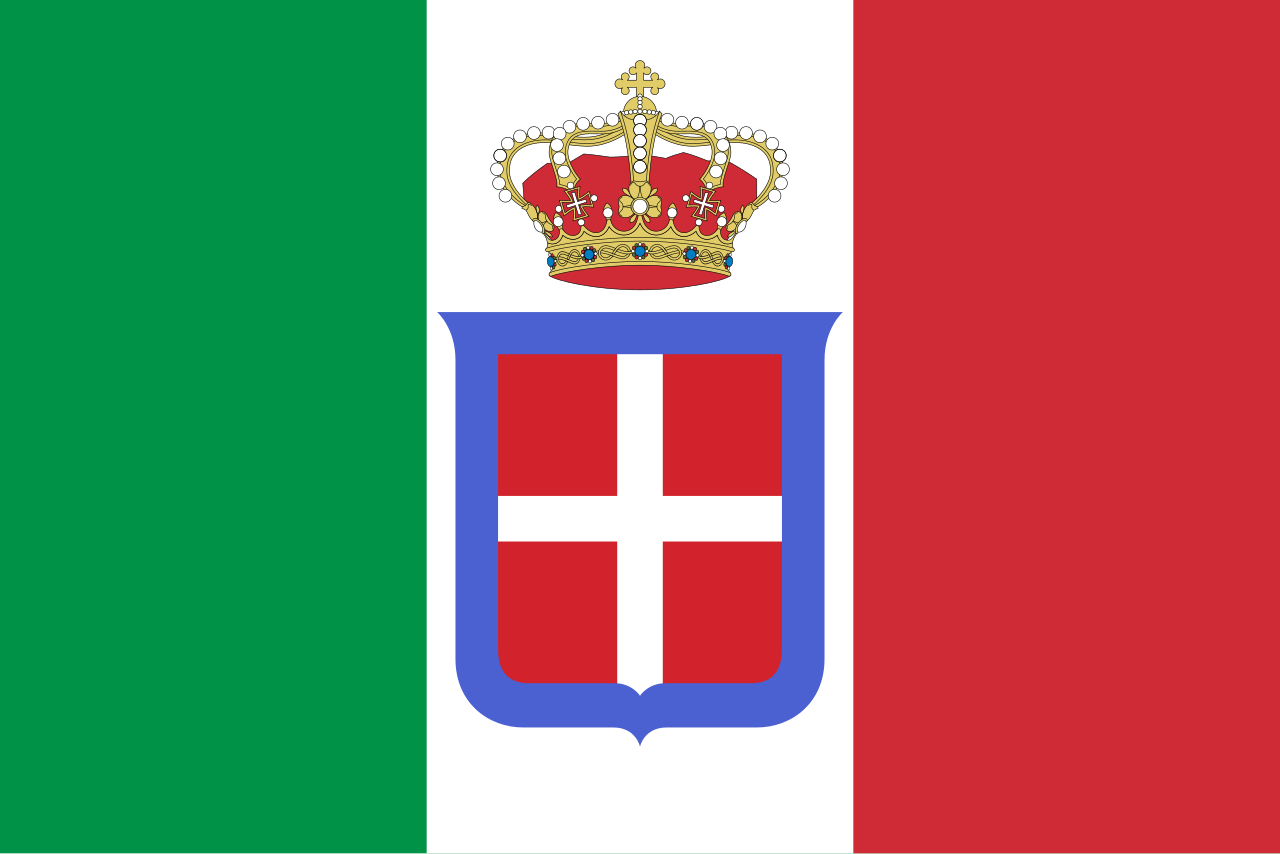 Flag of Italy (1861-1946) crowned.svg