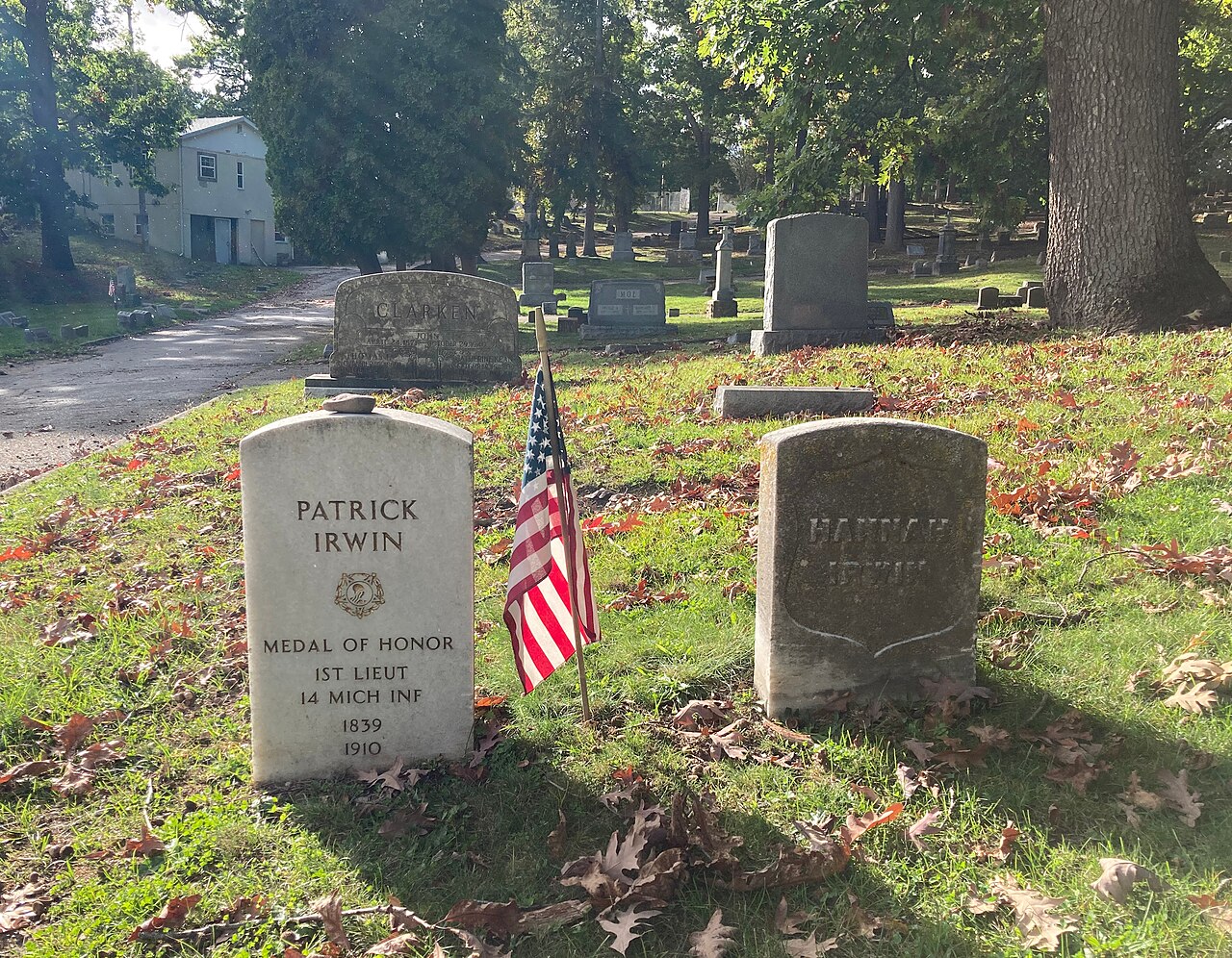 Grave of Patrick Irwin (1839–1910) at St. Thomas Cemetery, Ann Arbor, MI.jpg
