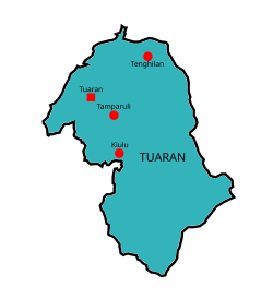 Location of Tamparuli Town in Tuaran District