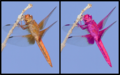 "Color swapping" (of a skimmer dragonfly) using the Colors filter. The original is the one on the left.