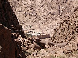 Saint Catherine's Monastery, looking down from Mount Sinai