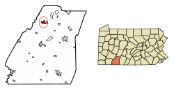 Location of Jennerstown in Somerset County, Pennsylvania