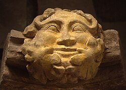 Stone carving at Dore Abbey, Herefordshire, England