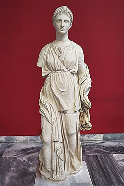 Artemis Diadoumena. Statuette of Artemis from Delos (1st cent. BCE) at the National Archaeological Museum, Athens
