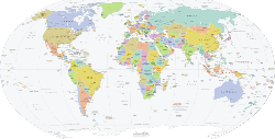 A simple political map of the world
