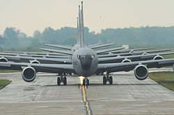 The fronts of several gray aircraft are centered in the image.