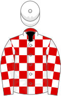 Red and white check, white cap