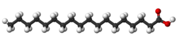 Ball-and-stick model of stearic acid