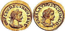 Front and back of ancient coin