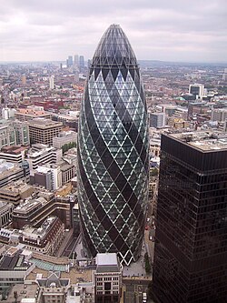 30 St Mary Axe, one of London's most popular new buildings.[61]