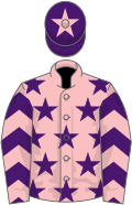 Pink, purple stars, purple and pink chevrons on sleeves, purple cap, pink star