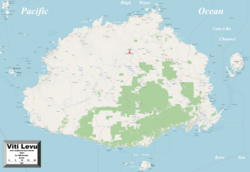 Viti Levu with Nadi on the west coast