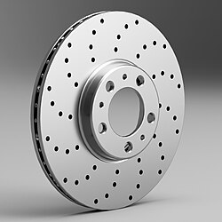 Ventilated Curve Drilled Brake Rotor CAD Model