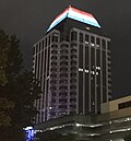 With illuminated frustum crown at night