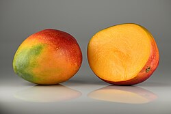 Indian type mango fruit, cut