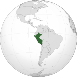 Location of Peru (dark green)