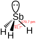 Skeletal formula of stibine