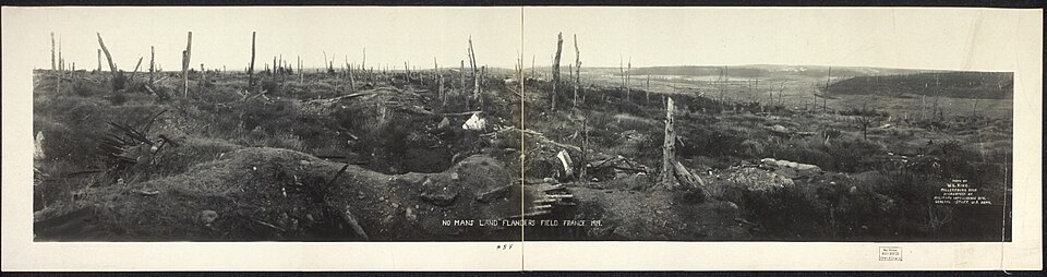 Trenches and No Man's Land at Flanders Fields.