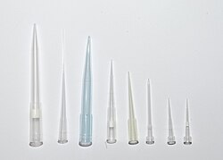A variety of pipette tips.