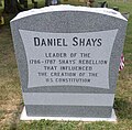 Reverse side of new gravestone for Daniel Shays