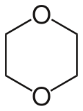 Chemical structure of dioxane
