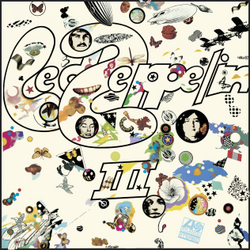 A collage of butterflies, teeth, zeppelins and assorted imagery on a white background, with the artist name and "III" subtitle at center written in bubble text.