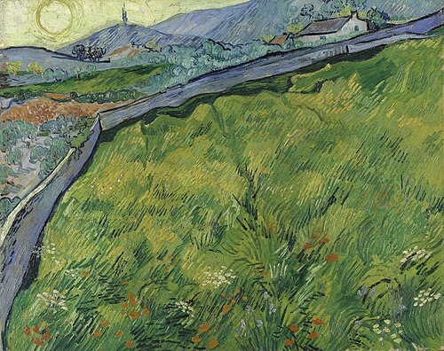 Enclosed Wheat Field with Rising Sun, May 1889, Kröller-Müller Museum, Otterlo, Netherlands (F720)