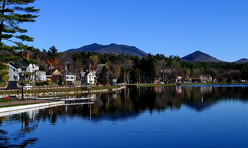 Lake Flower in the Village of Saranac Lake, nicknamed the Capital of the Adirondacks